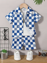 Stylish Unisex White - Dark Shade Box Short Set .