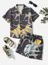 Black-Gray Leaf Unisex Stylish Co-rd Set .